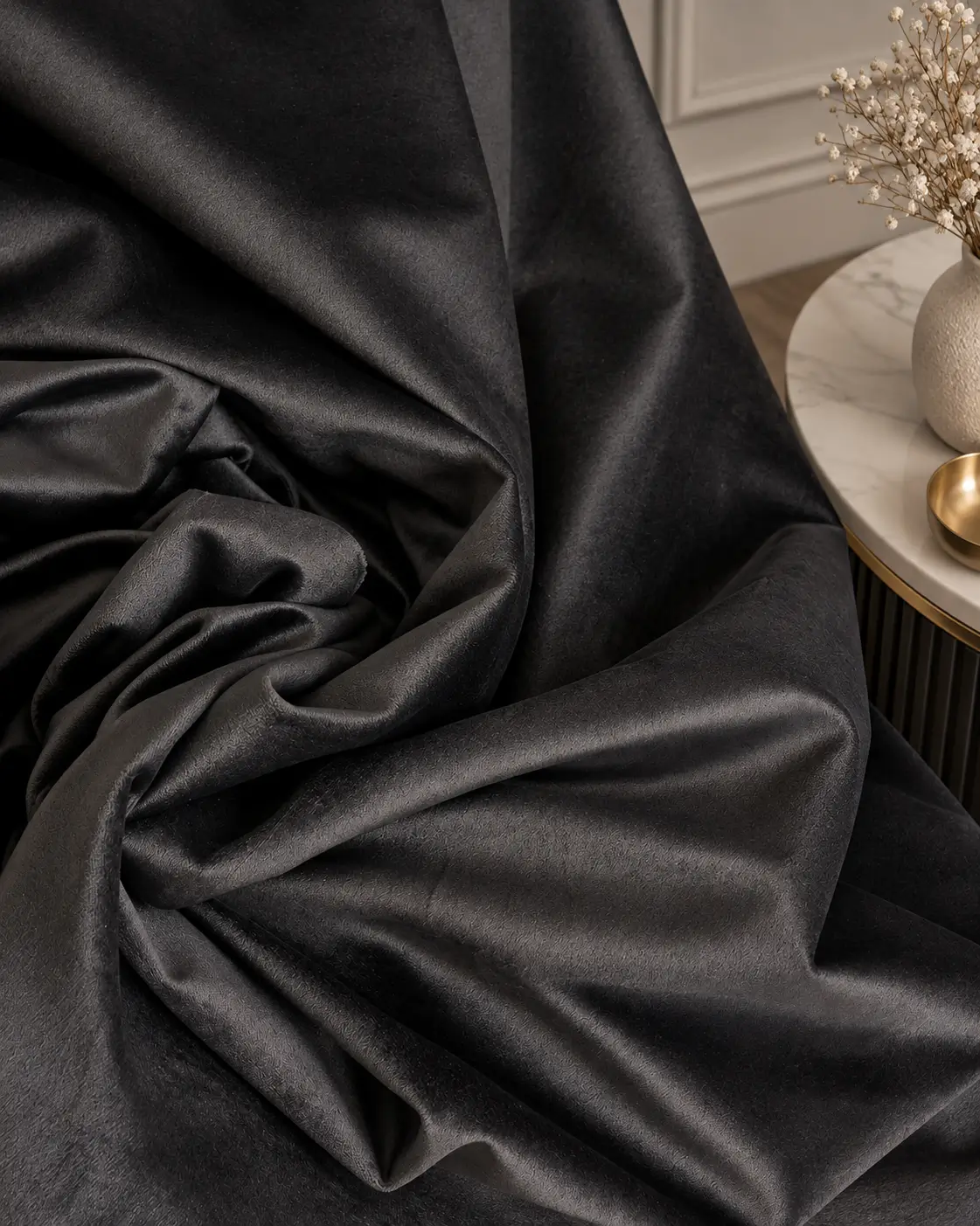 Шторы Polinari Black Onyx черного цвета