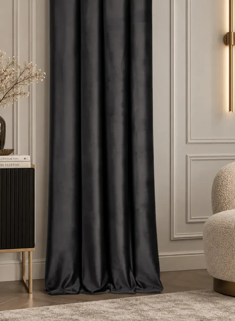 Черные бархатные шторы Polinari Black Onyx