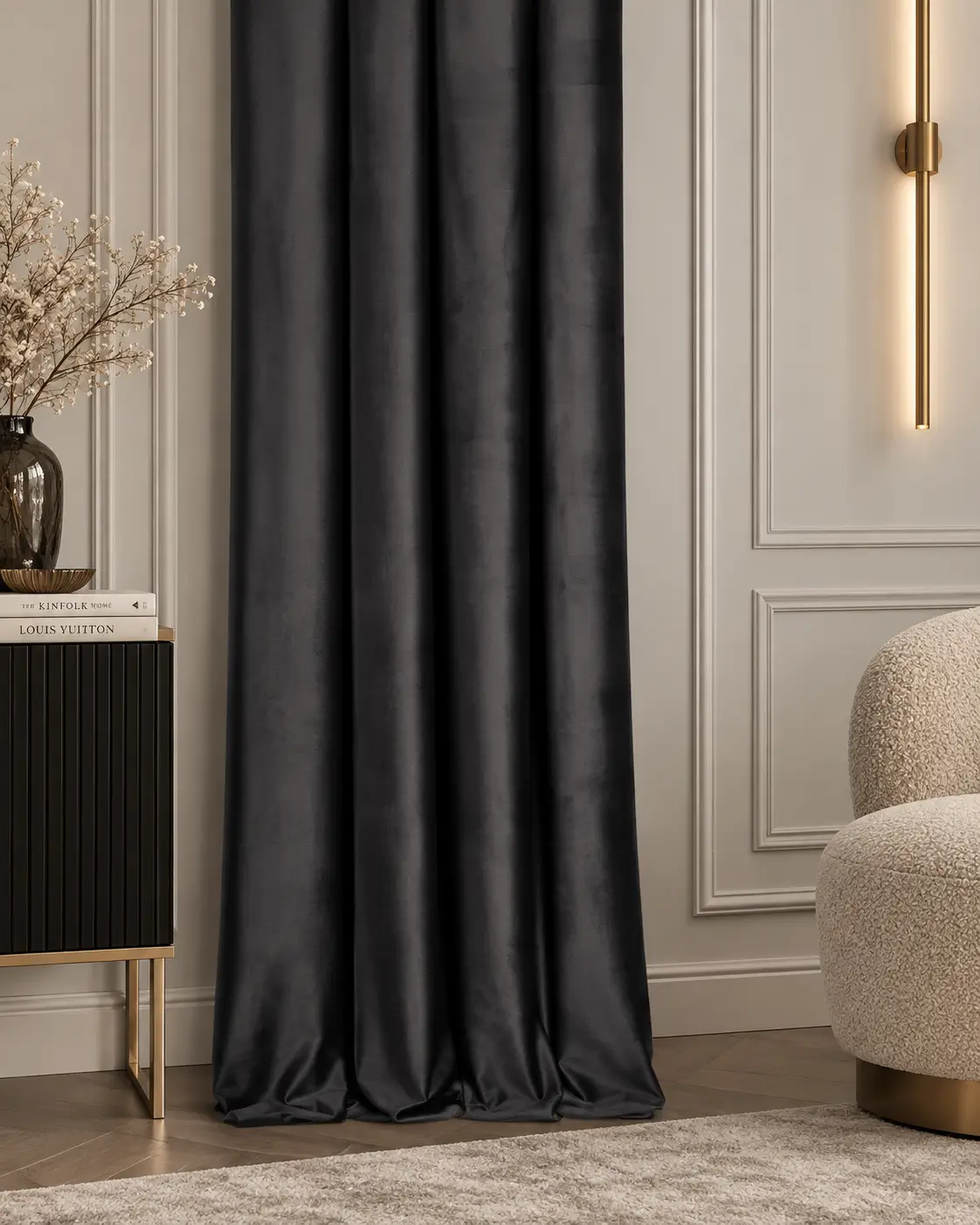 Черные бархатные шторы Polinari Black Onyx