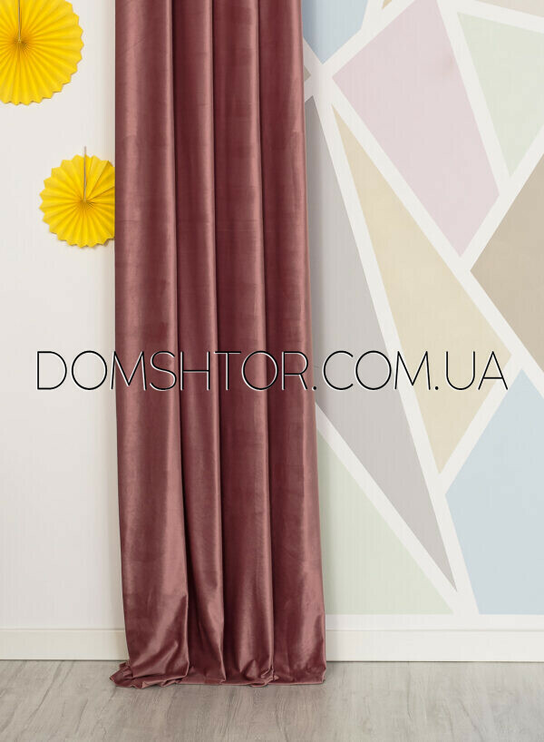 Бархатные шторы Polinari фризового цвета
