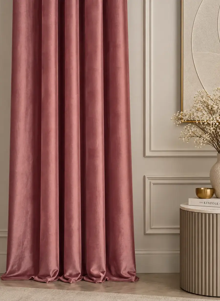 Фрезовые бархатные шторы Polinari Dusty Rose