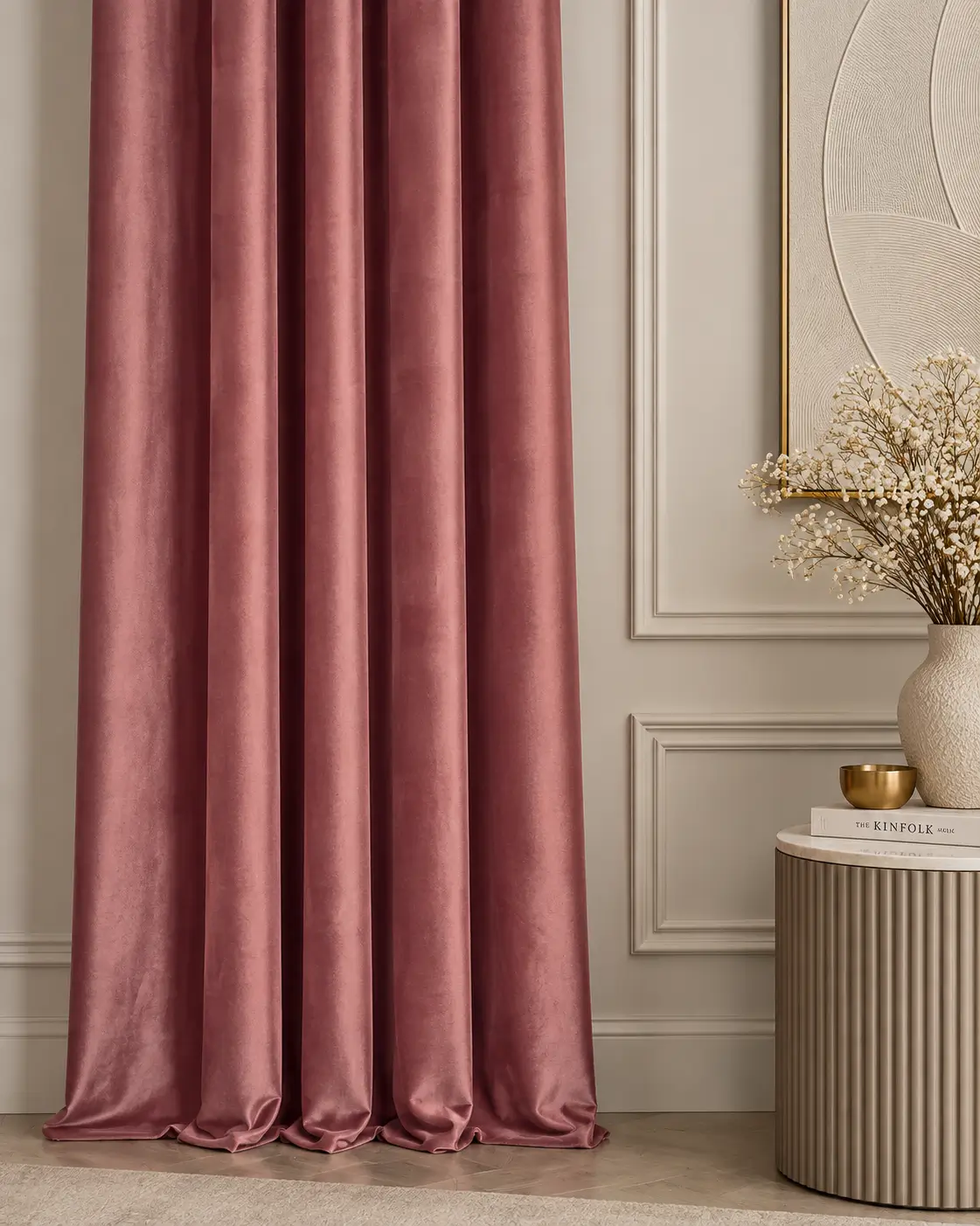 Фрезовые бархатные шторы Polinari Dusty Rose