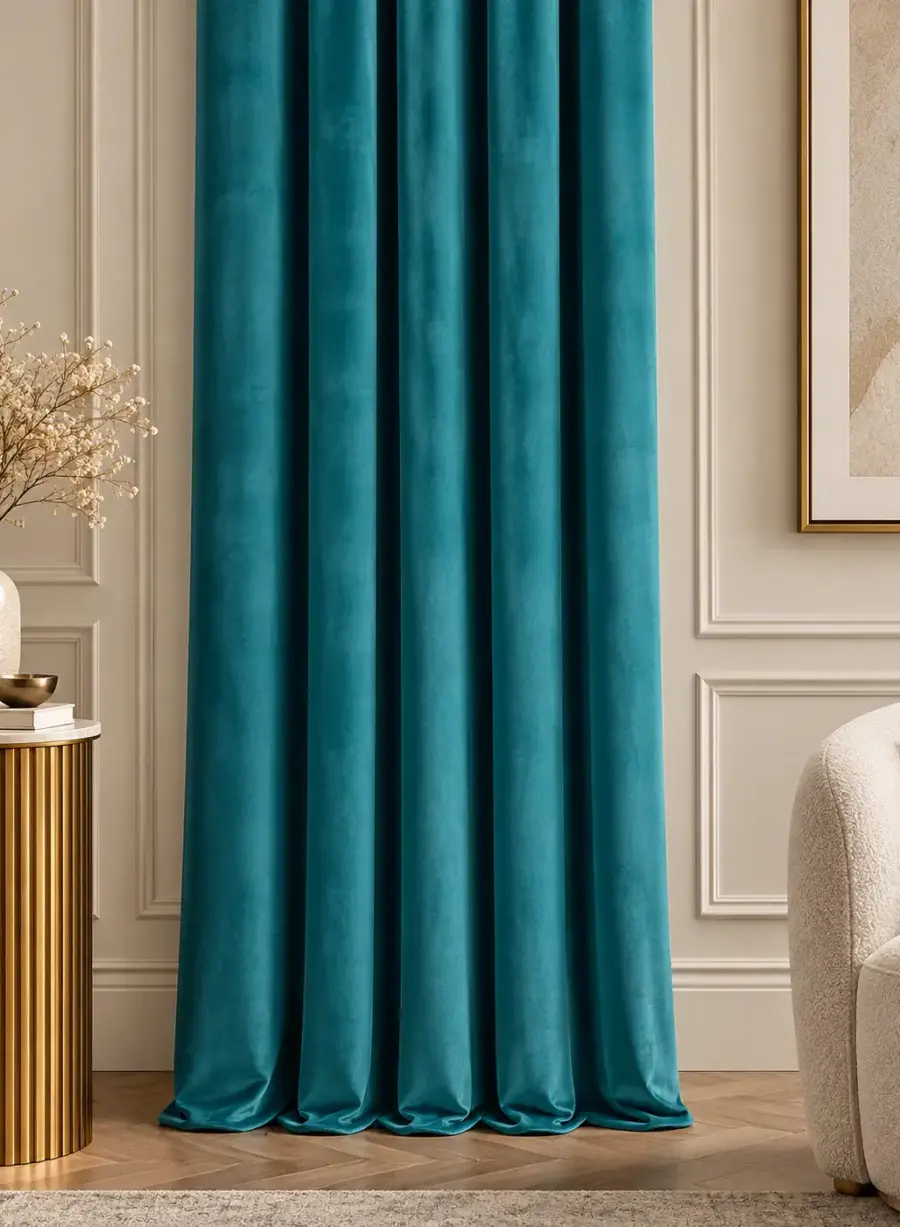 Изумрудные бархатные шторы Polinari Deep Teal
