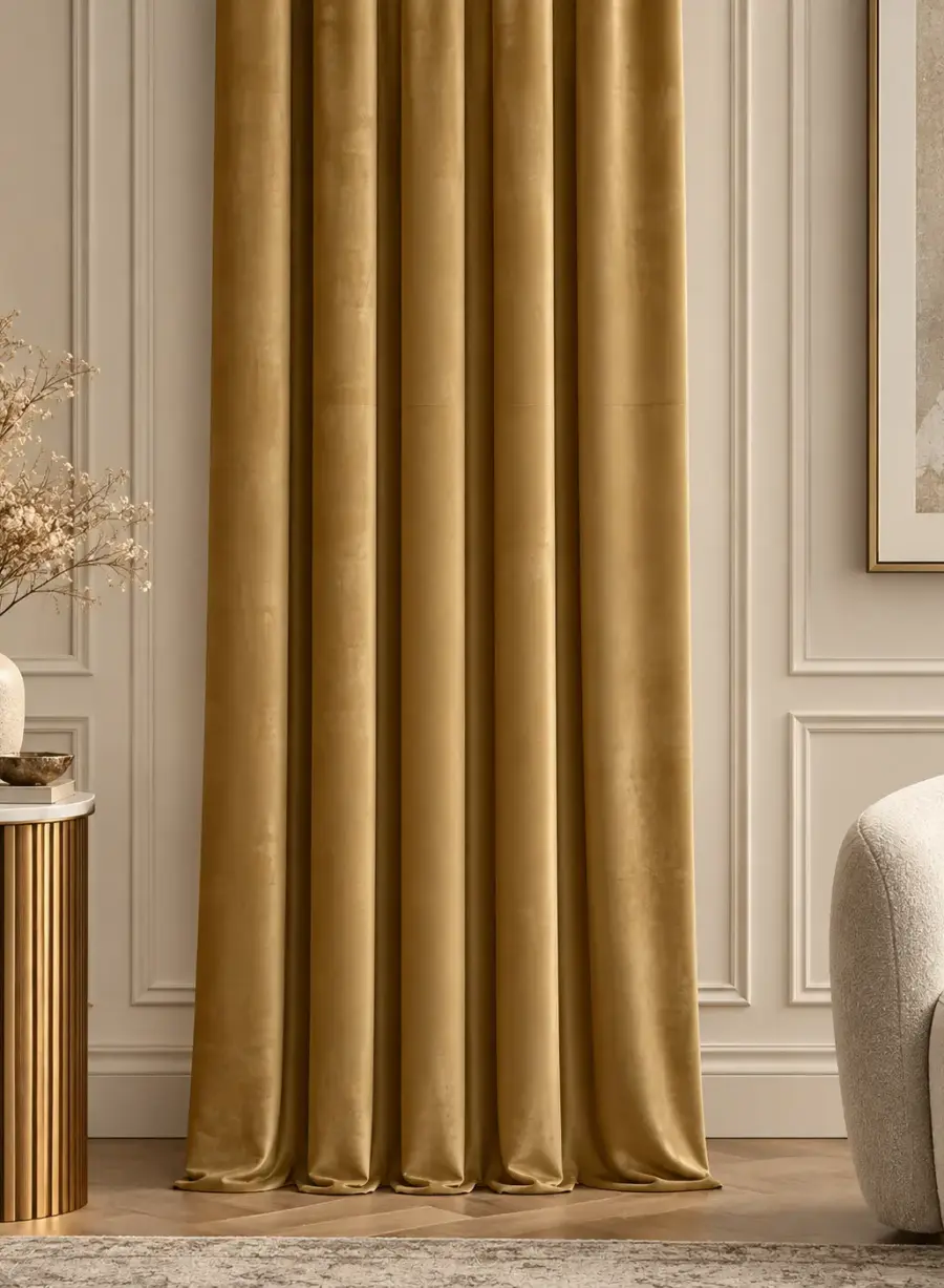 Золотые бархатные шторы Polinari Antique Gold