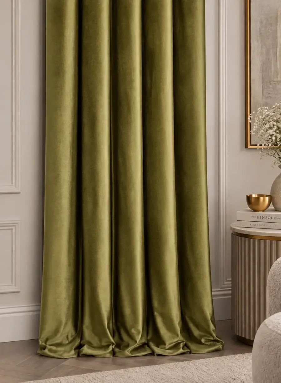 Бархатные шторы Polinari Olive Moss