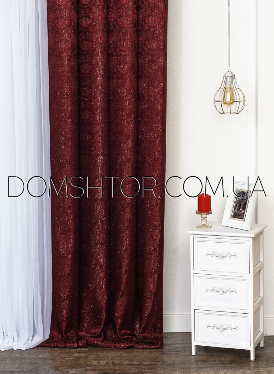 Шторы бордового цвета Shabby
