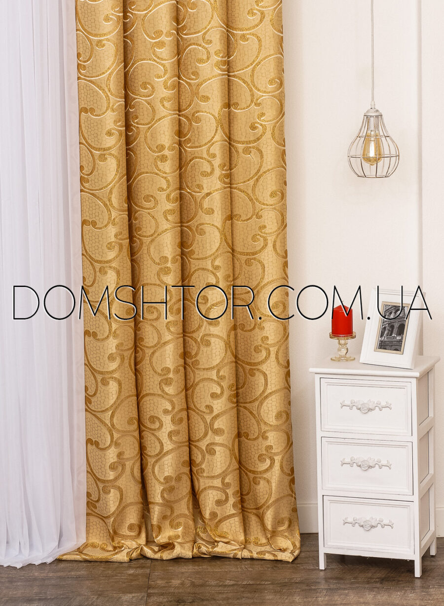 Шторы золотого цвета Codles